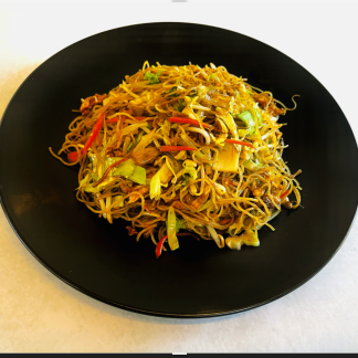 118. Pečeni rezanci a la Zhejiang(s piščanec ali z rakci)