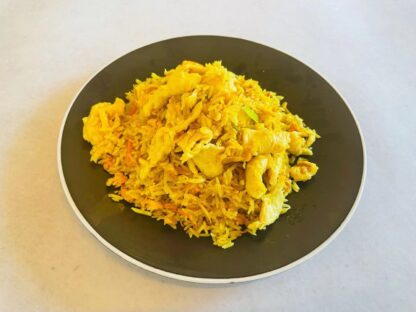 115. Pečen riž na indijski način(s curry in piščanec)